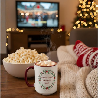 オーダーメイドの家族クリスマスマグカップ|カスタムネームHo マグカップ