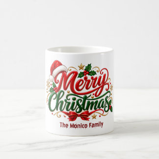 オーダーメイドの家族クリスマスマグカップ コーヒーマグカップ