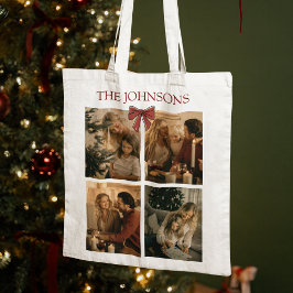 オーダーメイドの家族クリスマス写真トートバッグ トートバッグ