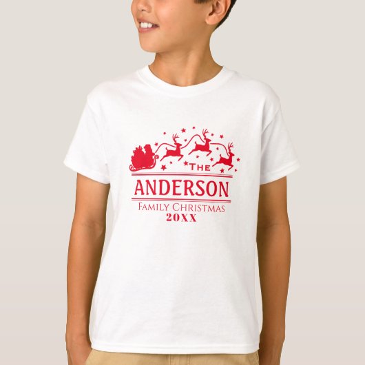 オーダーメイドの家族クリスマス ホリデー Tシャツ (正面)