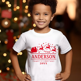 オーダーメイドの家族クリスマス ホリデー Tシャツ