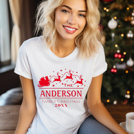 オーダーメイドの家族クリスマス Tシャツ
