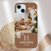 オーダーメイドの家族写真ブラウン iPhone 15ケース