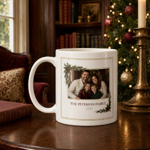 オーダーメイドの家族写真入りクリスマスマグカップ コーヒーマグカップ