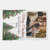 オーダーメイドの家族写真 クリスマスツリー キッチンタオル (横)