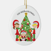 オーダーメイドの家族3人用クリスマスオーナメント セラミックオーナメント (右)