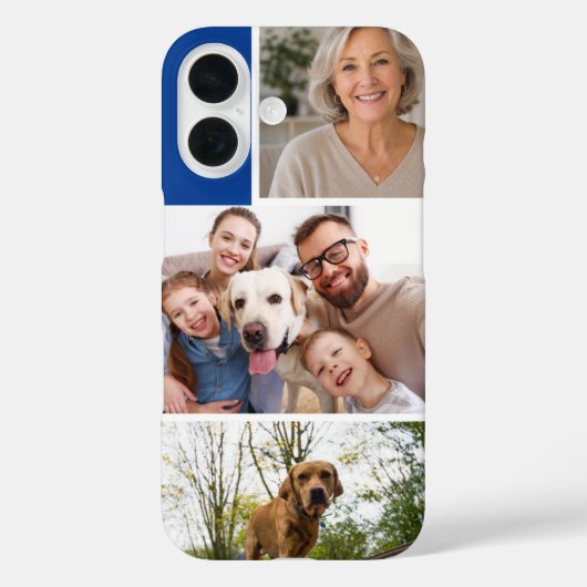 オーダーメイドの家族3枚フォトコラージュ記念品アート Case-Mate iPhoneケース (裏面)