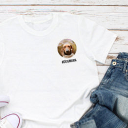 オーダーメイドの小さな写真とテキストの円形デザイン 愛犬家にぴったり Tシャツ