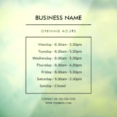 オーダーメイドの店舗営業時間表示ステッカー 窓用 ウィンドウサイン (シート3)