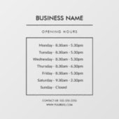 オーダーメイドの店舗営業時間表示ステッカー 窓用 ウィンドウサイン (シート)