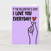 オーダーメイドの愛してるよ KPOP 指ハート ロマンチック カード (正面)