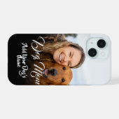 オーダーメイドの愛犬のママのフォトペンダント iPhone 15ケース (裏面横)