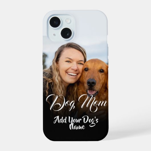オーダーメイドの愛犬のママのフォトペンダント iPhone 15ケース (裏面)