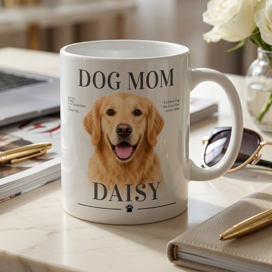 オーダーメイドの愛犬のママ用マグカップ(写真入り) コーヒーマグカップ