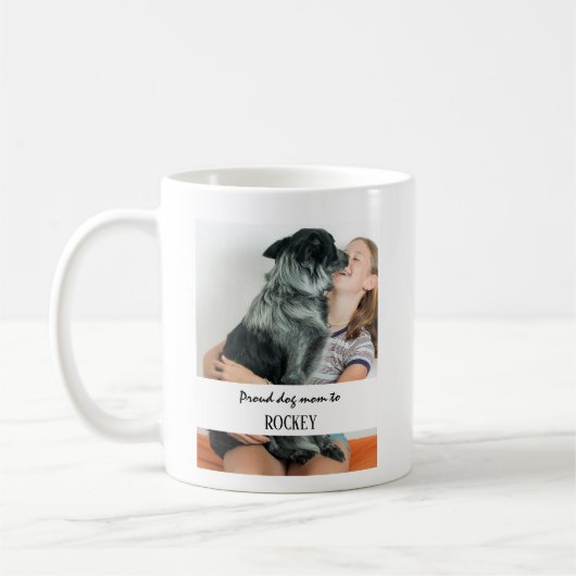 オーダーメイドの愛犬の写真と名前入りグッズ コーヒーマグカップ (左)