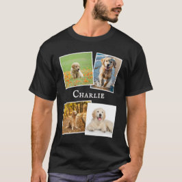 オーダーメイドの愛犬マルチフォトペットコラージュ Tシャツ