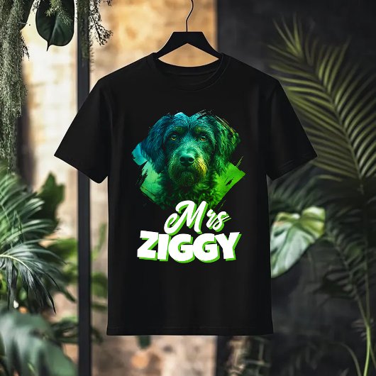 オーダーメイドの愛犬写真入り Mr. Ziggy Tシャツ