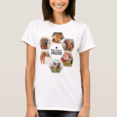 オーダーメイドの愛犬家6ペット写真コラージュTシャツ 名前入り Tシャツ (正面)