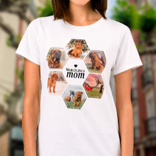 オーダーメイドの愛犬家6ペット写真コラージュTシャツ 名前入り Tシャツ