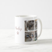 オーダーメイドの愛猫8枚フォトコラージュマグカップ コーヒーマグカップ (正面右)