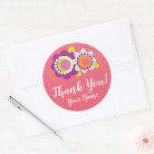 オーダーメイドの感謝の花シール ラウンドシール (封筒)