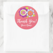 オーダーメイドの感謝の花シール ラウンドシール (バッグ)