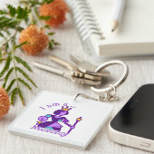 オーダーメイドの抽象的なママデザインのカスタムネーム キーホルダー (正面右)