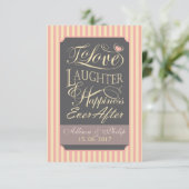 オーダーメイドの文字を使用した結婚名言のデザイン。 招待状 (スタンド正面)