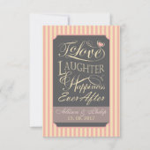 オーダーメイドの文字を使用した結婚名言デザイン 招待状 (正面)