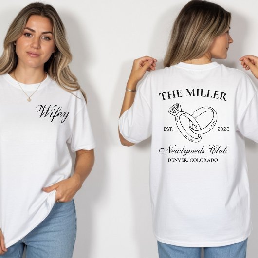 オーダーメイドの新婚旅行用Mr. and Mrs. Tシャツ