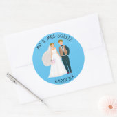 オーダーメイドの新婦新郎Mr. and Mrs. ラウンドシール (封筒)