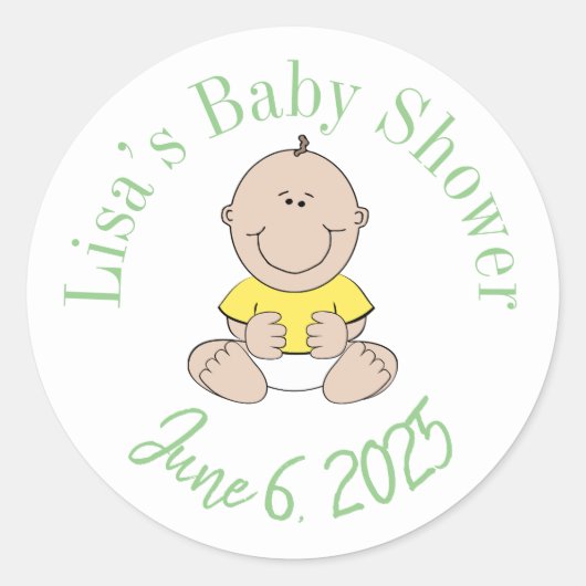 オーダーメイドの新生児ステッカー ラウンドシール (正面)