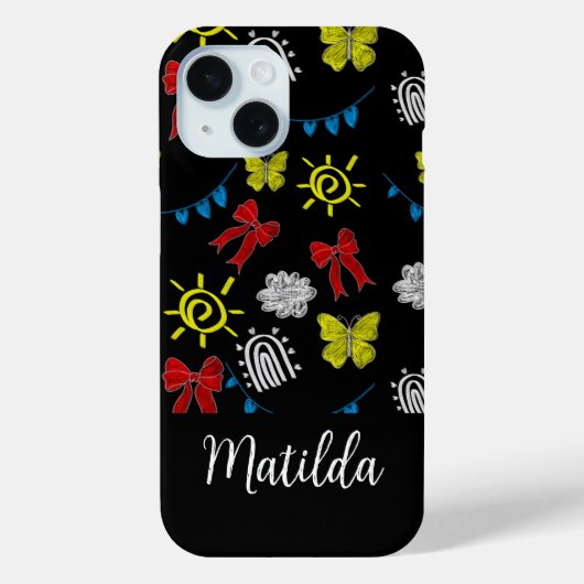 オーダーメイドの明るい蝶と太陽の柄 Case-Mate iPhoneケース (裏面)