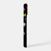 オーダーメイドの明るい蝶と太陽の柄 iPhone 15ケース (右側面)