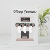 オーダーメイドの暖炉用マントル ファミリーストッキング シーズンカード (スタンド正面)