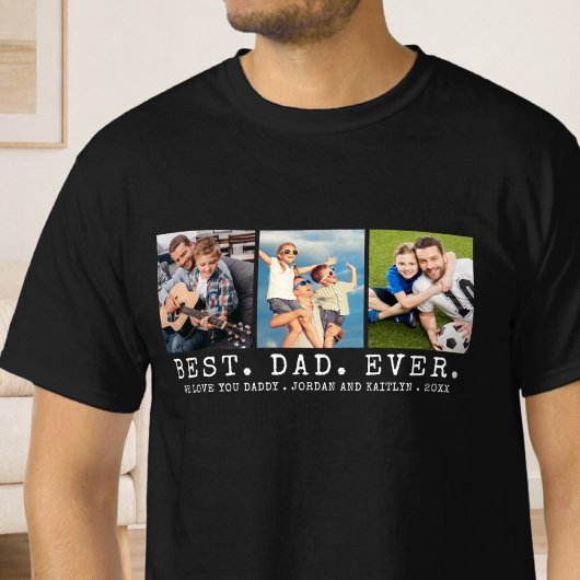 オーダーメイドの最高の父3枚の写真 Tシャツ
