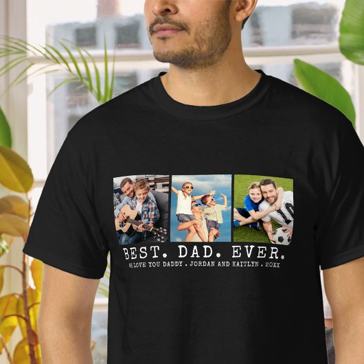 オーダーメイドの最高の父3枚の写真 Tシャツ