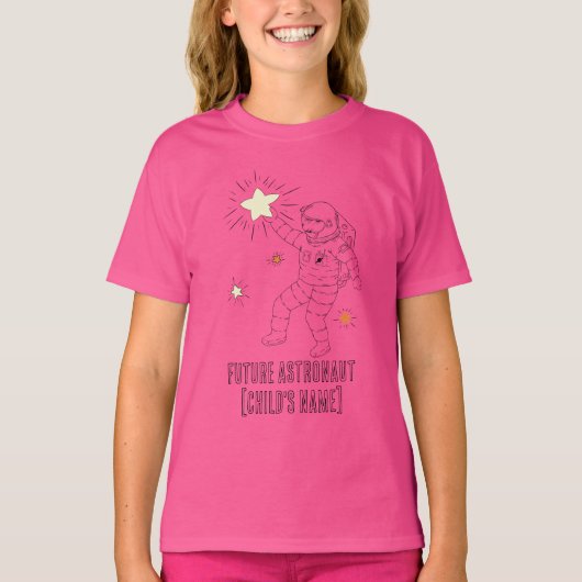 オーダーメイドの未来の宇宙飛行士キッズTシャツ Tシャツ (正面)