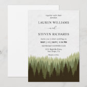 オーダーメイドの松の木の森の魔法の森でのウェディング 招待状 (正面/裏面)