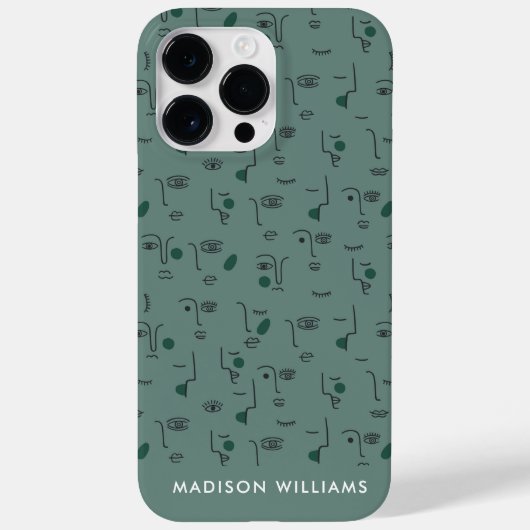 オーダーメイドの植物モチーフと名前入りデザイン Case-Mate iPhoneケース (裏面)