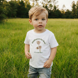 オーダーメイドの植物図鑑風のミツバチとワイルドフラワー トドラーTシャツ