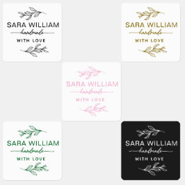 オーダーメイドの植物柄のハンドメイドアイテム用衣類ラベル ラベル