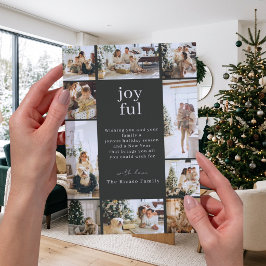オーダーメイドの植物画クリスマスコラージュ(10枚の写真入り) シーズンカード