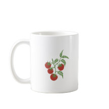 オーダーメイドの植物画風トマトの枝のネーム入りダークレッド