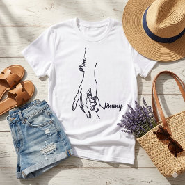 オーダーメイドの母と子が手をつなぐデザイン Tシャツ