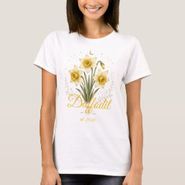 オーダーメイドの水仙 誕生花 名前 Tシャツ