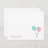 オーダーメイドの水彩キャンディー・ノートカード ノートカード (正面/裏面)