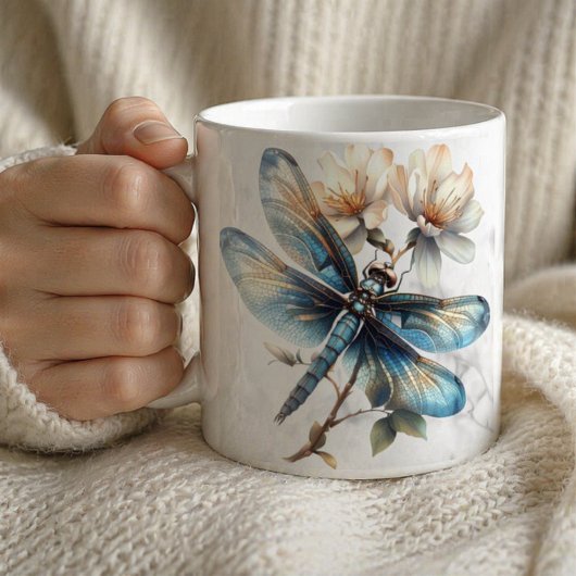 オーダーメイドの水彩トンボマグ コーヒーマグカップ