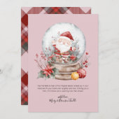 オーダーメイドの水彩画サンタ雪玉 シーズンカード (正面/裏面)