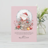 オーダーメイドの水彩画サンタ雪玉 シーズンカード (スタンド正面)
